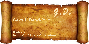 Gertl Deodát névjegykártya